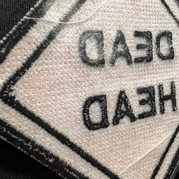 Traffic sign DEAD HEAD vintage iron on patch yellow - Picture 3 of 3